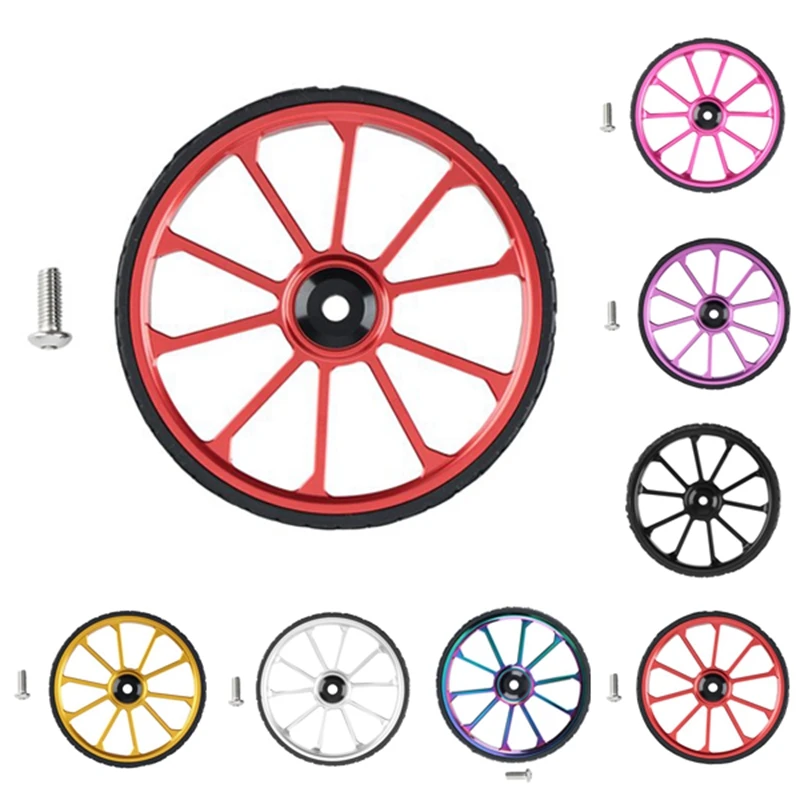 

Folding Bike Easy Wheel For Brompton/Birdy Aluminum Alloy CNC Easywheel Ultralight Sealed Bearing Push Wheels