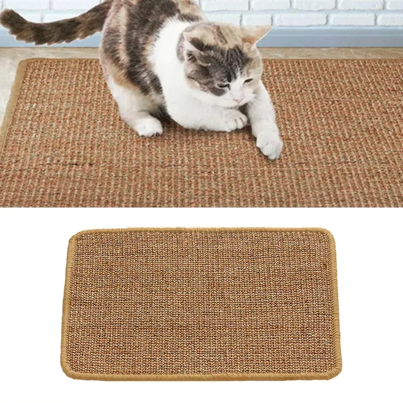 

NEW2023 30x40cm Scratch Mat Natural Sisal Pet Scratcher Kitten Play Toys Climbing Tree Chair Table Pad Furniture Protector