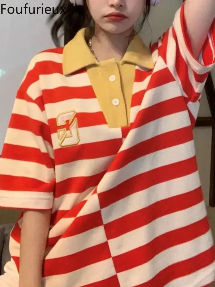 

Женская футболка в полоску, в стиле ретро