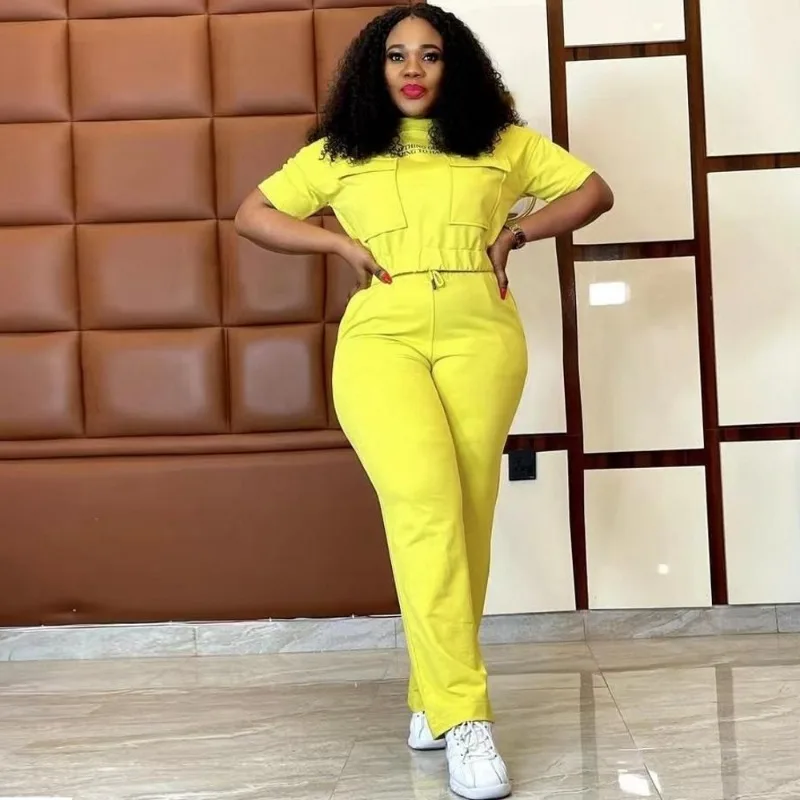

Two Piece Set Africa Clothes African New Dashiki Fashion Letter Print Suit Top Trousers Super Elastic Party For Women Outfits