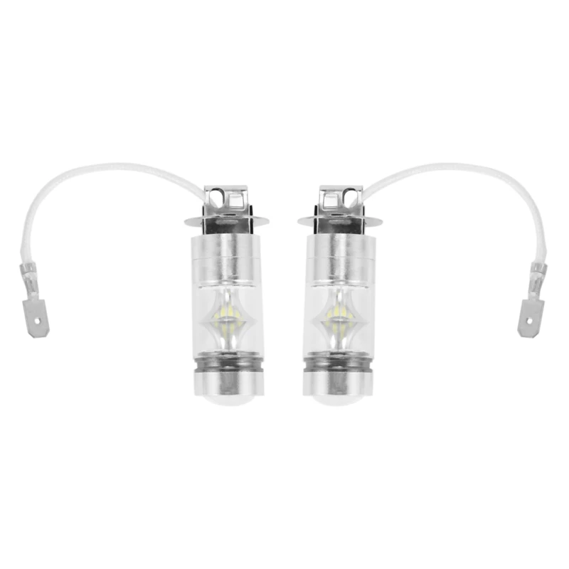 

2Pcs 6000K White LED H3 100W 2323 Car Fog Light Bulb DRL