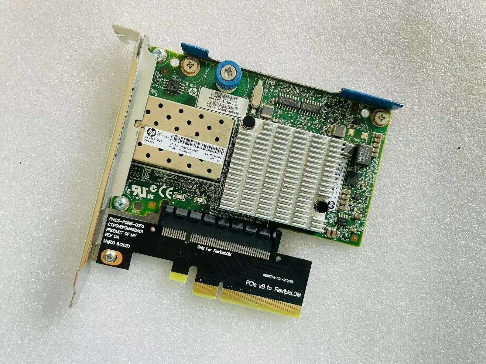 

HP 2-Port 530FLR SFP+ 10G Ethernet Adapter Upgrade PCI-E 8x Full Height 530SFP