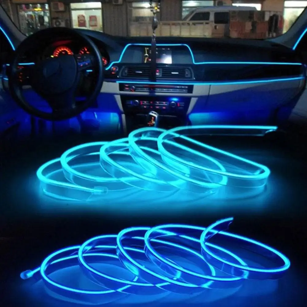 

2 м атмосферное освещение для автомобиля, неоновая лампа, веревочная полоса, декоративная проводка для автомобиля, для самостоятельной сборки автомобиля, холодная подсветка H1Y2