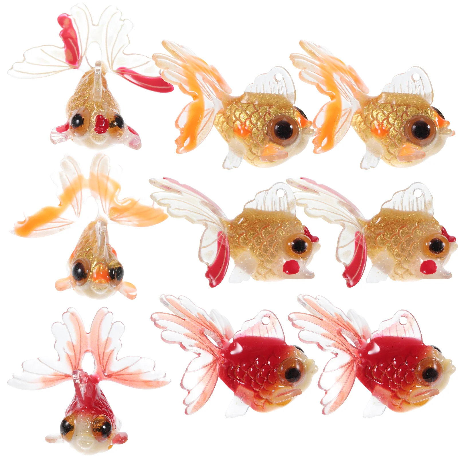 

12 Pcs Dainty Jewelry Charm DIY Supplies Bracelet 3X1.5cm Earring Making Charms Resin Small Goldfish