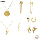 Автоклав 100% 925 пробы Серебряные ювелирные изделия набор змея Serpiente кольцо колье Цепочки и ожерелья Anillo воротник пирсинг Pendientes плата 925 W5