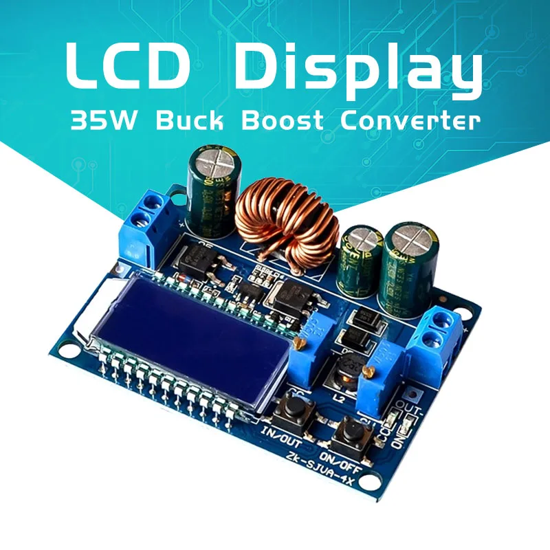 

Affichage LCD numérique 35W, 5.5-30V DC à 0.5-30V, haut et bas automatique, Buck Boost, Module d'alimentation, carte réglable