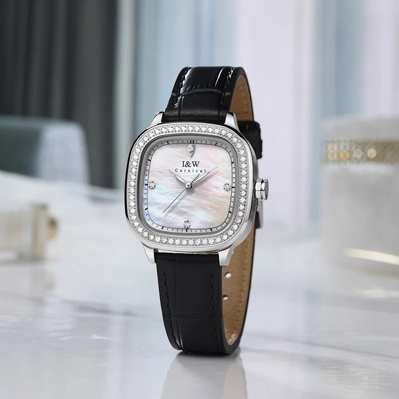 Reloj Mujer CARNIVAL Brand Luxury Women Dress Quartz Watch Ladies Fashion Waterproof Square Wrist Watches Clock Relogio Feminino enlarge