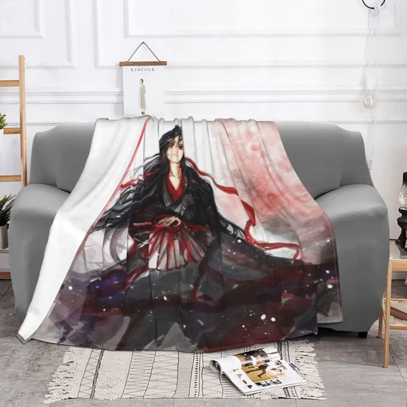 

Mo Dao Zu Shi Blanket Coral Fleece Plush Textile Decor Wei Wuxian Lightweight Thin Throw Blanket for Home Bedroom Bedding Throw