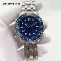 porstier top brand moons watch men mechanical wristwatch ceramic bezel waterproof automatic watch sport diving luminous watches