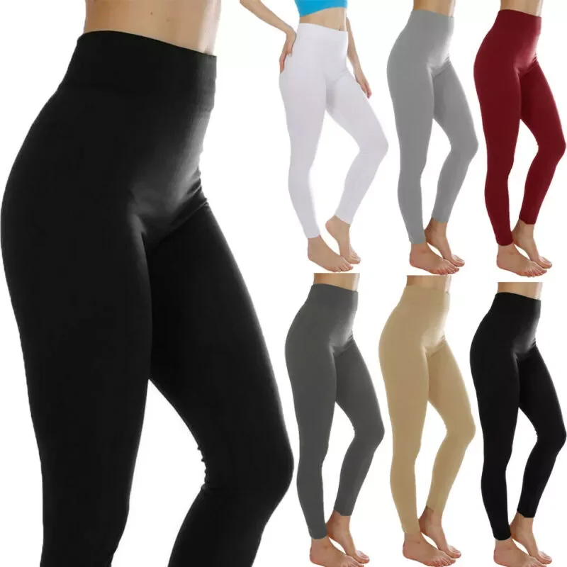 

2022New Winter Fashion High Waist Fitness Leggings Women Workout Push Up Running Workout Gym Trousers Solid Elastic Pants