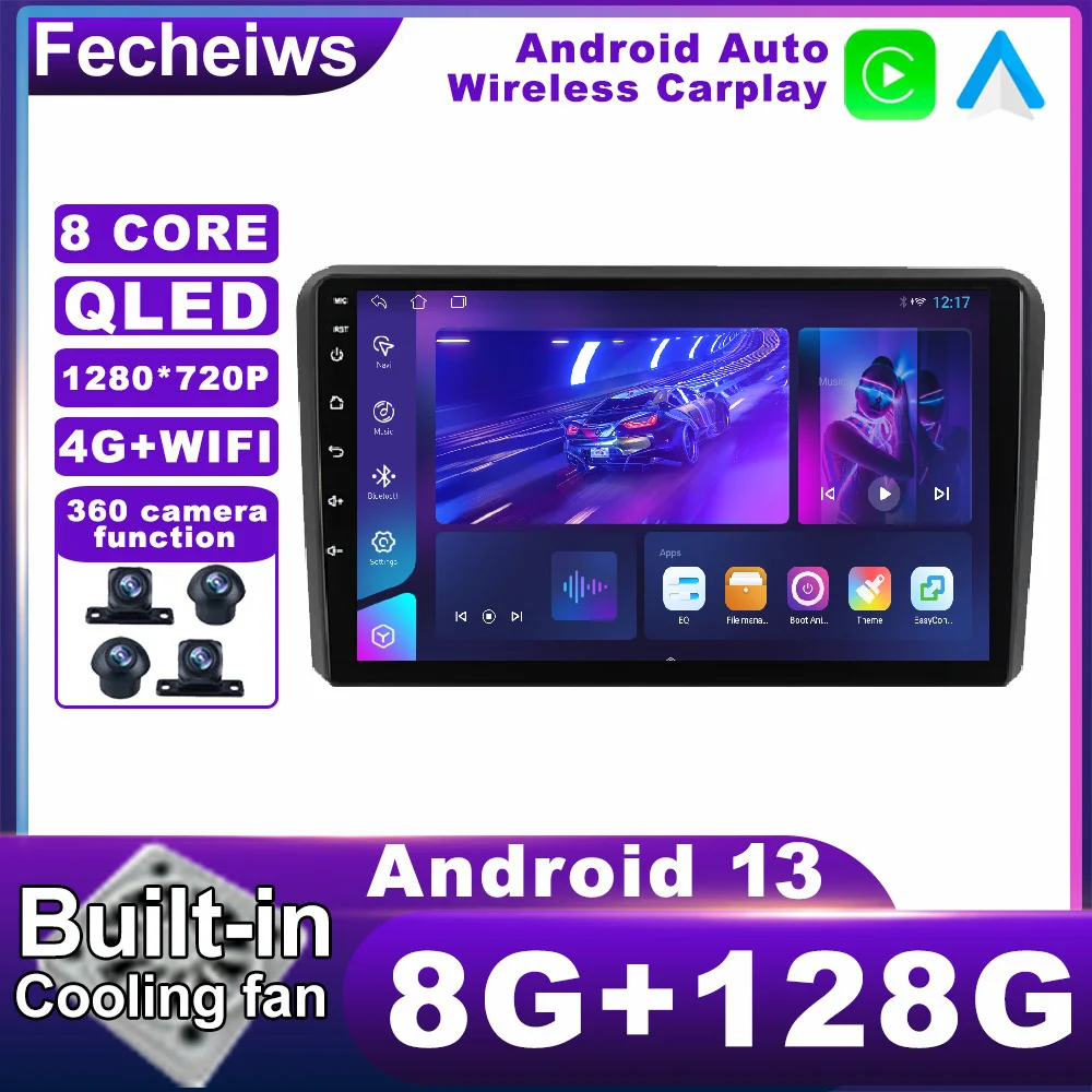 

Автомобильный радиоприемник Android 13 для Audi A3 2003-2013, навигация GPS, стерео, QLED, Wi-Fi, мультимедийный автомобильный радиоприемник, беспроводной, 4G LTE