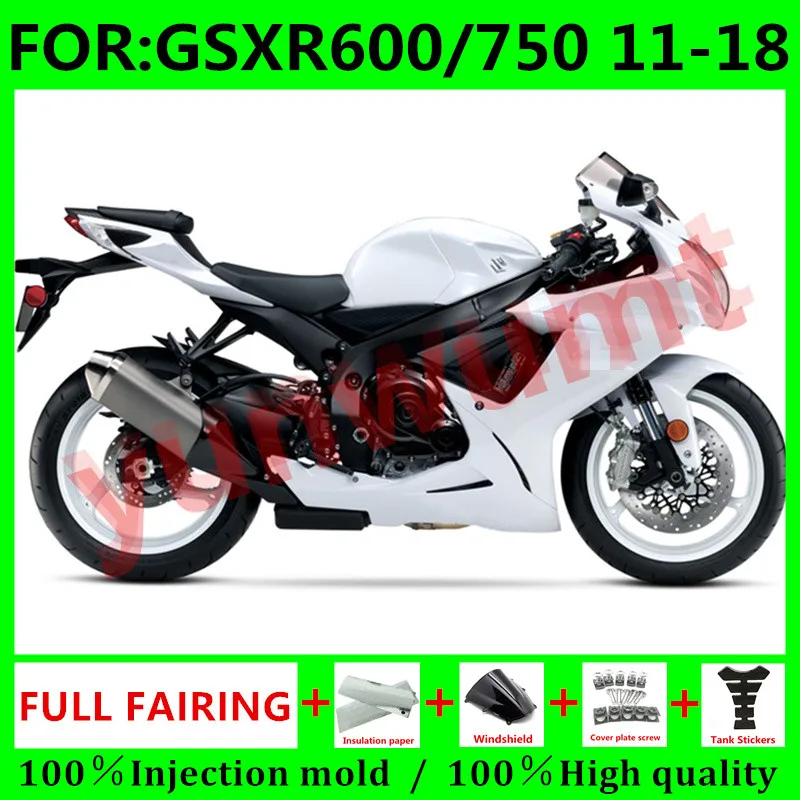 

Motorcycle Fairing for Suzuki GSXR600 2014 GSX R 600 750 11 12 13 14 15 16 GSX-R750 2011 - 2021 K11 full Fairings Kit set white