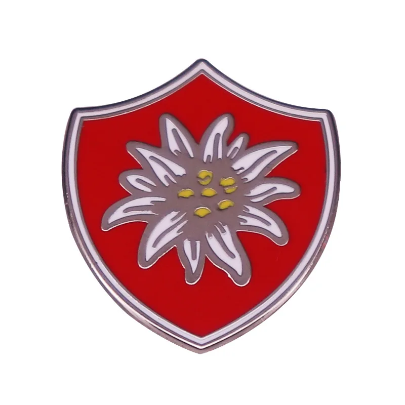 

Edelweiss Crest Brooch German Mountain Army Badge Symbolizes Crossing The Alps Collar Accessories Brooch Pin Badge Honor Pin