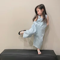 childrens light color overalls 2022 summer new unisex baby loose korean style denim overalls vestidos para ni%c3%b1as