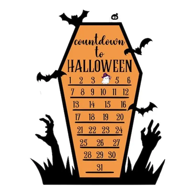 

Count Down Calendars Advent Calendar Pumpkin Halloween Decor Coffin Modeling Countdown Holiday Ornament Gift DIY Moving Wooden