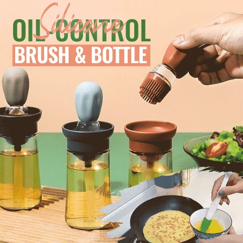 

Creative silicone brush head brush oil bottle kitchen high temperature press-type oil metering oil bottle outdoor barbecue brush