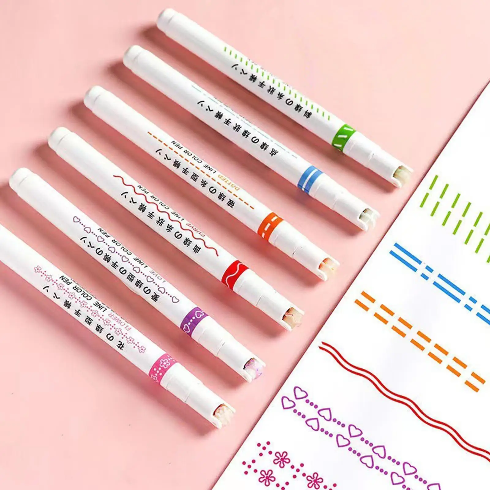 

Цветная изогнутая маркерная ручка в форме сердца, цветка, точечной линии, новинка, Детские канцелярские принадлежности, маркер Sc Z4E8