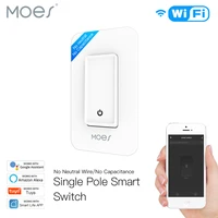 moes wifi smart push button switch no neutral wire single pole no capacitor required smart life app amazon echo google home
