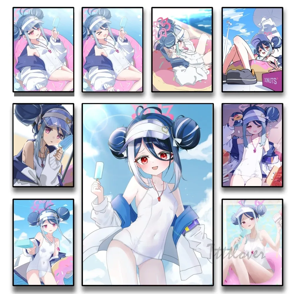 Nemugaki Фубуки аниме девушка синий архив плакат наклейки художественные настенные