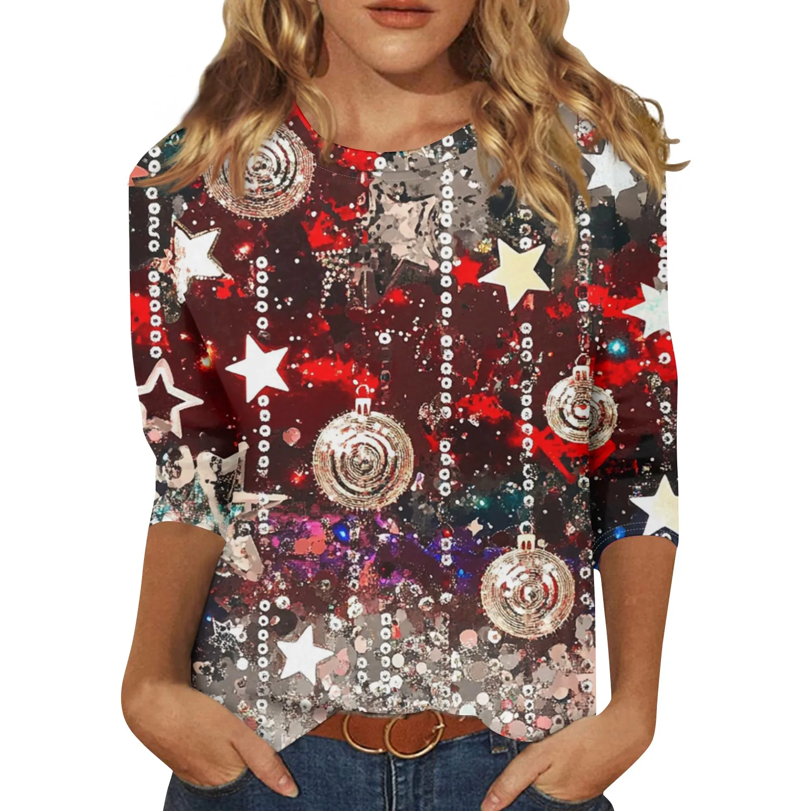 Женская ежедневная блузка женская рубашка с круглым вырезом новые женские