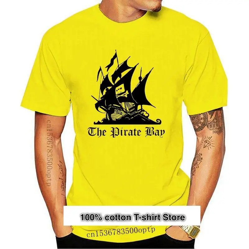 

Camiseta с логотипом корабля пирата для мужчин, ropa nueva de THE PIRATE BAY, Web IT хакер интернет торрент, цвет серый и белый