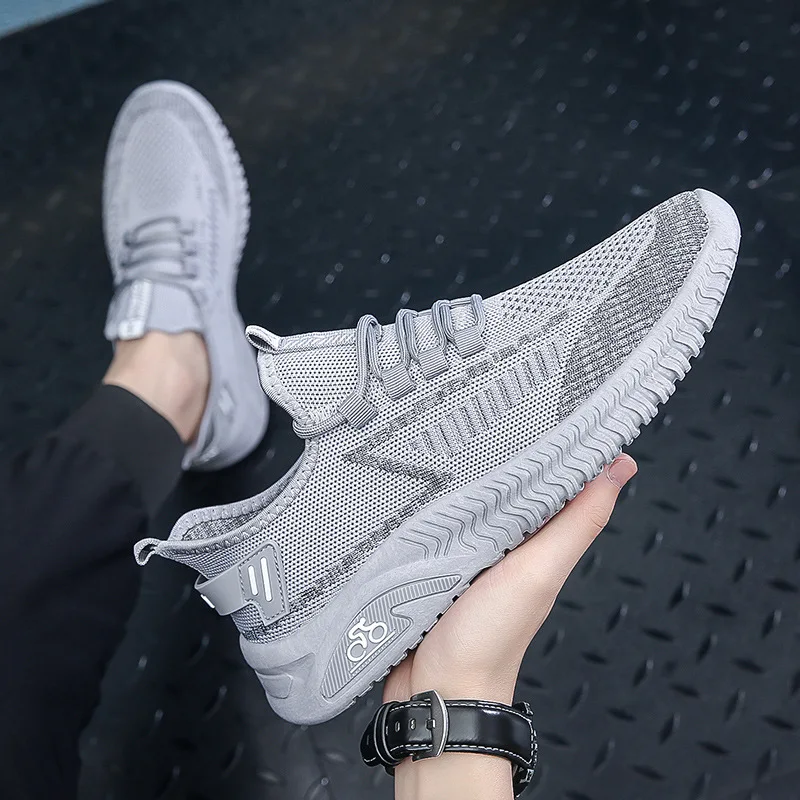 Flying Woven Men's Shoes 4 Seasons Breathable Sports Shoes for Men Lightweight Running Cloth Shoes Fashion Mans Casual Footwear