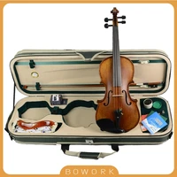 orchestra handcraft violin advanced fiddle 44 full size solidwood flamed violin oblong case bow strings shoulder rest set