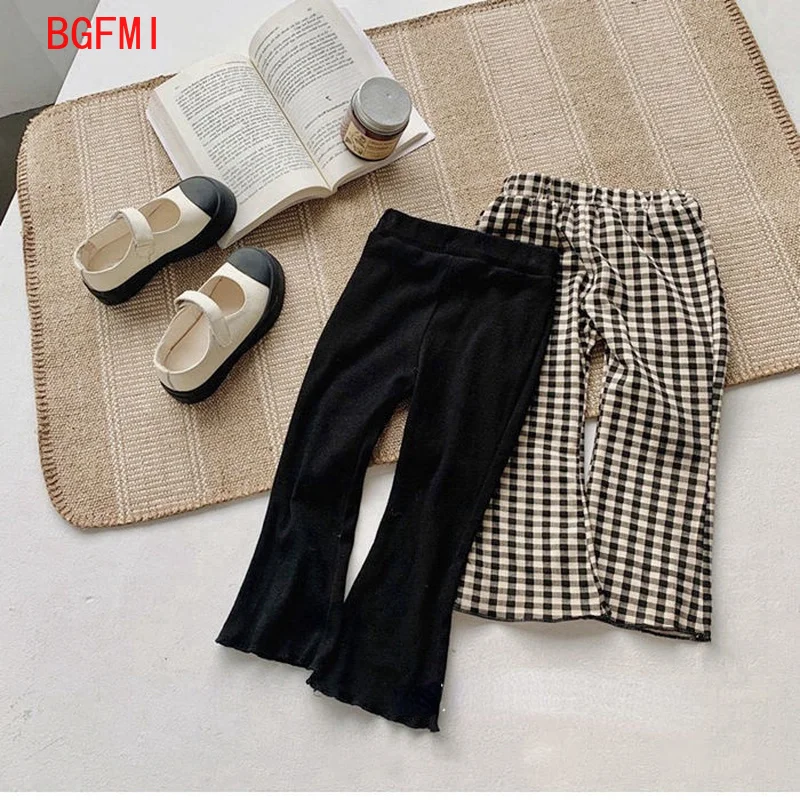 

1-6T Kids Girls Pants Children's Baby Girls cotton Casual Spring Summer Girls Fashionable Tight Flare Pants Elastic Trousers