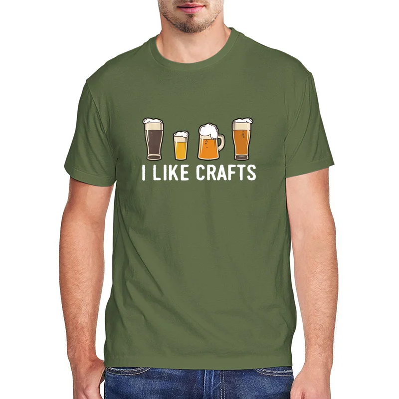 

I Like Crafts Beer Funny Drinker Beer Lover Graphic T Shirts 100% Cotton Streetwear Adult Men's Tees Casual Oversized T-Shirt