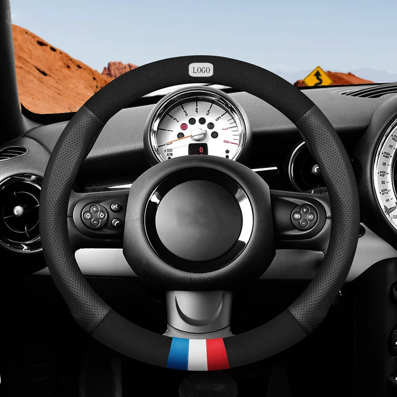 

For BMW MINI Car Steering Wheel Cover ONE Cooper S R53 R55 R56 R57 R60 F54 F55 F56 F57 F60 JCW Clubman Countryman Roadster Coupe