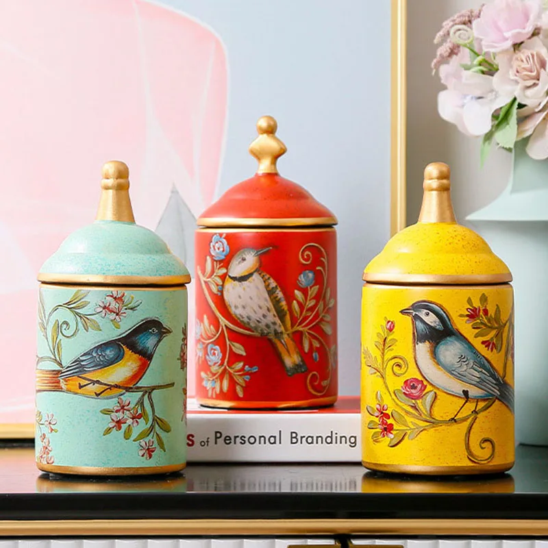 

Vintage Ceramic Kitchen Jars Storage Jars Retro Tea Candy Jar Tin Sugar Cans Organizer Paint jewelry Storage Tanks Cooking