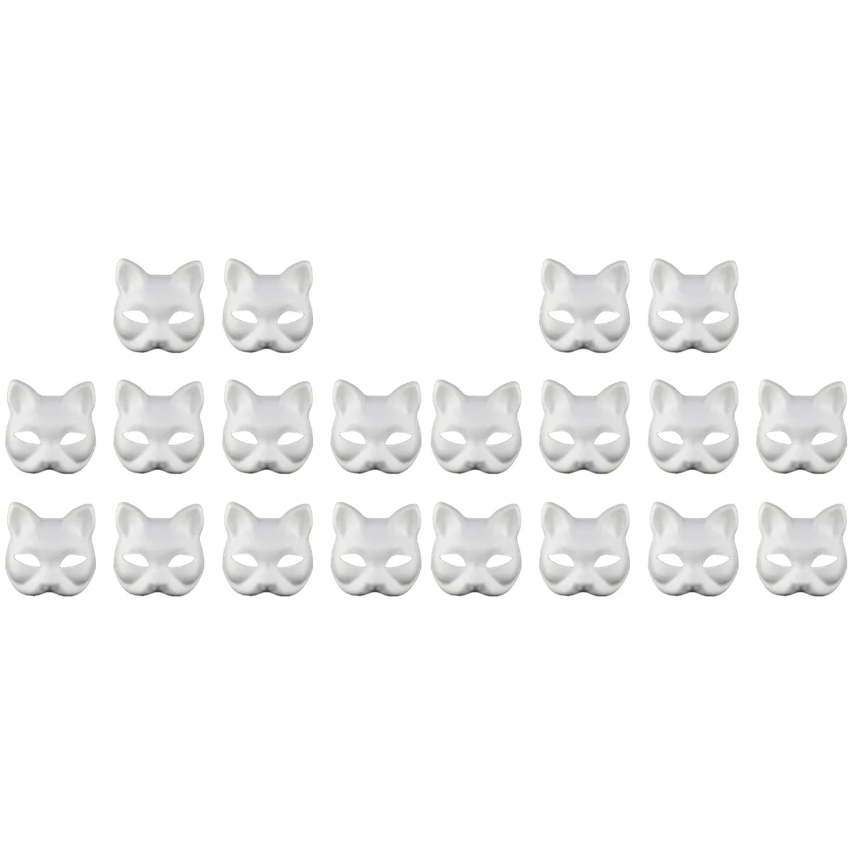 

20 Pcs Cat Face Mask DIY Hand Painted Blank Mask Children's Kindergarten Teaching Mask Halloween Masquerade Costume Cosplay