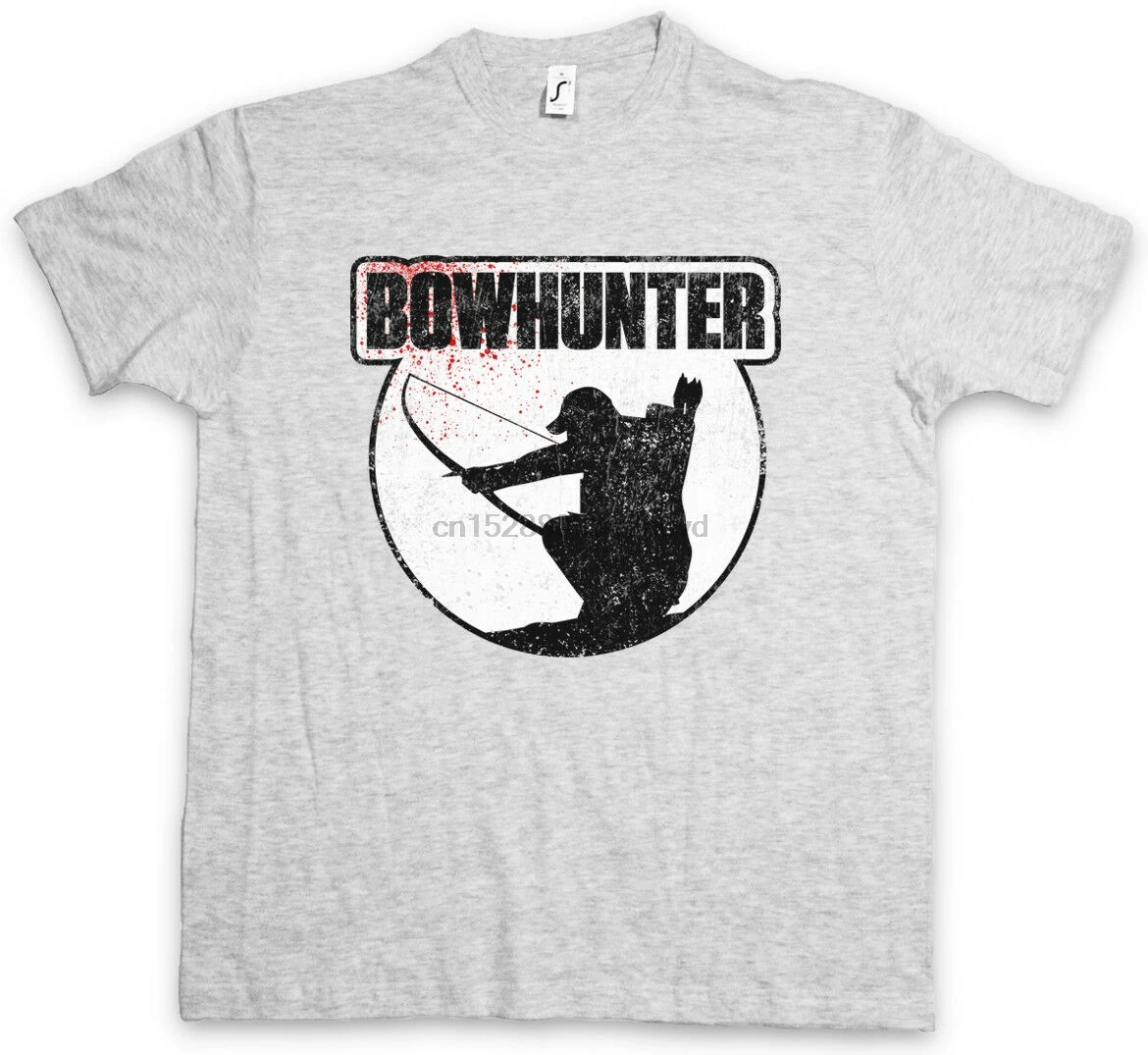 Футболка BOWHUNTER Jagd Jger Jagen Geweih Hirsch Reh Br Sport Gewehr Fun Bogen