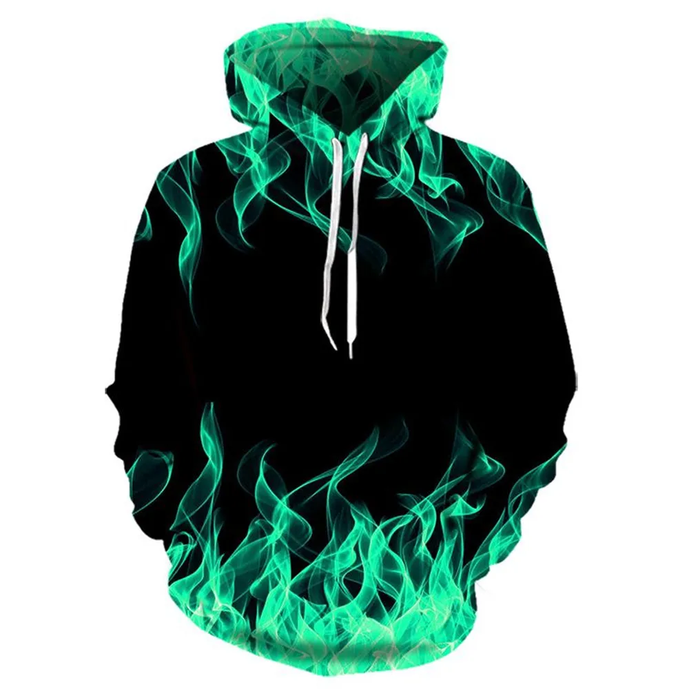 

2020 new colorful flame hoodie 3d sweatshirt men and women hooded spring summer coat men's fun jacket black hoodie