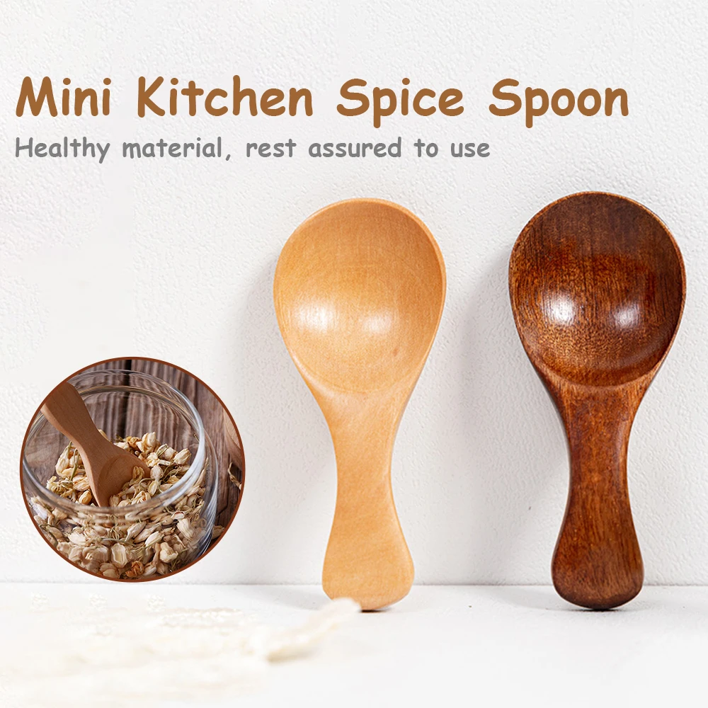 

4 шт., деревянные мини-ложки для кухни