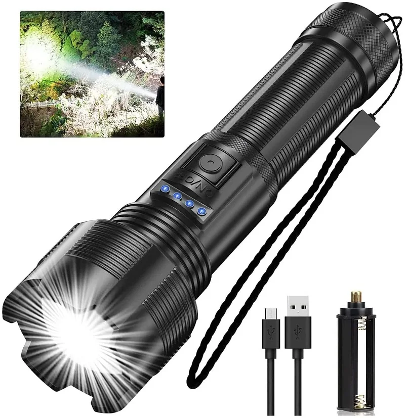 

Powerful XHP70.2/XHP50 LED Flashlight Rechargeable Flashlights Zoomable Torch Waterproof Torch for Camping Hiking Hunting