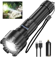 powerful xhp70 2xhp50 led flashlight rechargeable flashlights zoomable torch waterproof torch for camping hiking hunting