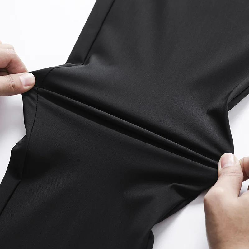 Ice Silk Men's Pants Summer Thin Section Large Size Men's Silk Smooth Loose Quick-drying Pants Sports Pants Casual Trousers