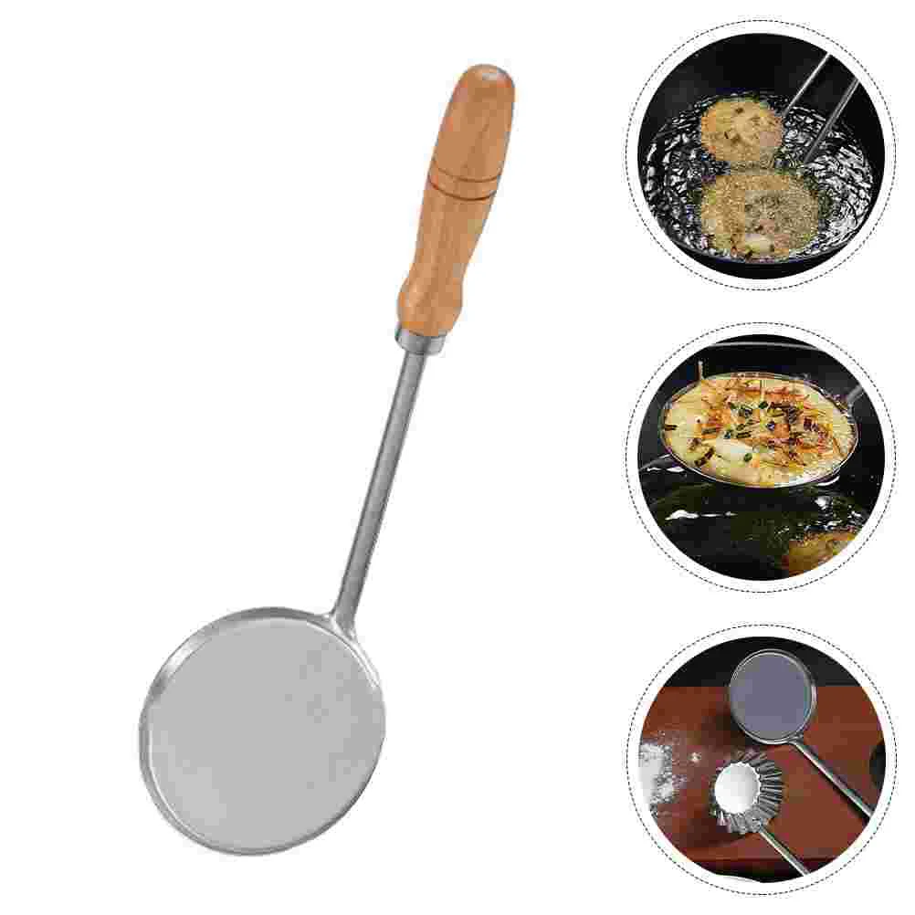 

Metal Serving Spoons Bunuelo Maker Flat Griddle Frying Flat Ladle Household Tools Bunuelos Tool Skimmer Stainless Steel Oil Pier