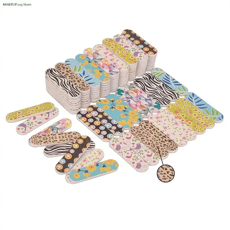 

50Pcs Mini Nail Sponge File Buffer Block Double Color Buffing Sanding File Pedicure Manicure Tool Gel Supplies Accessories