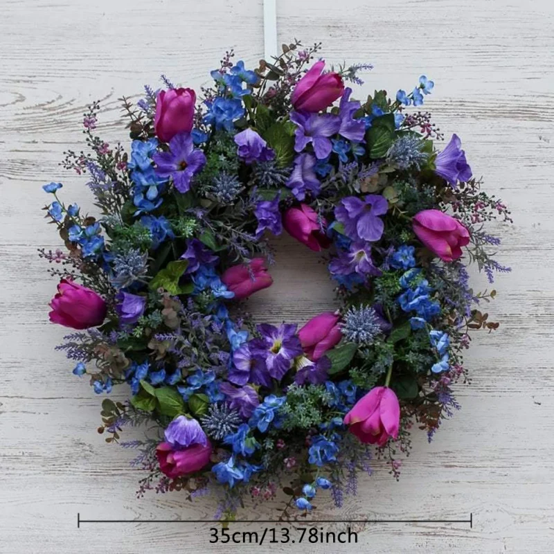 

Artificial Decorations Wreaths for Wall Window Party Wedding Decor Artificial Farmhouse Wreaths Elegant Lavender Floral Wreath