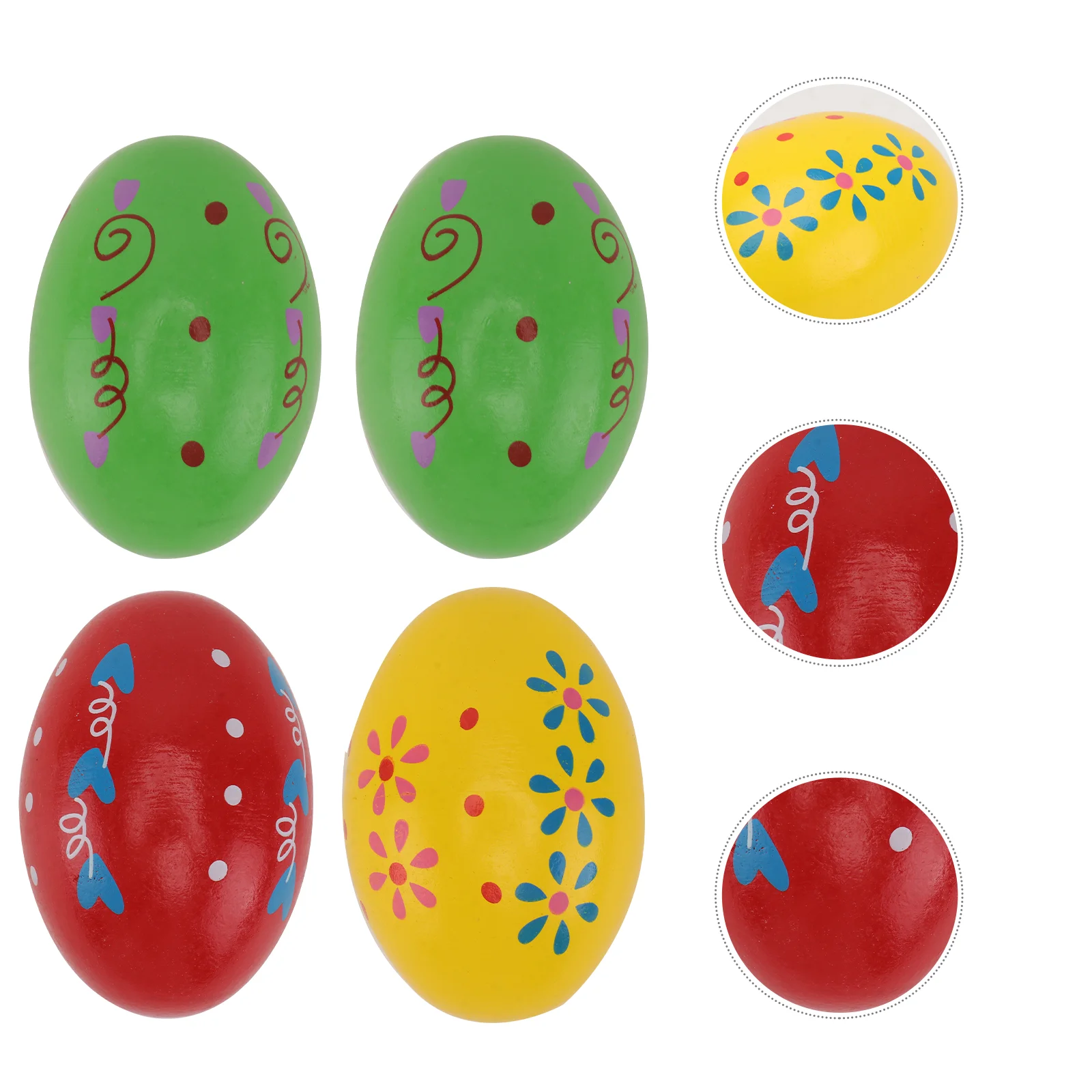 

4pcs Wooden Egg Maracas Shakers Percussion for Kids (Random Color)
