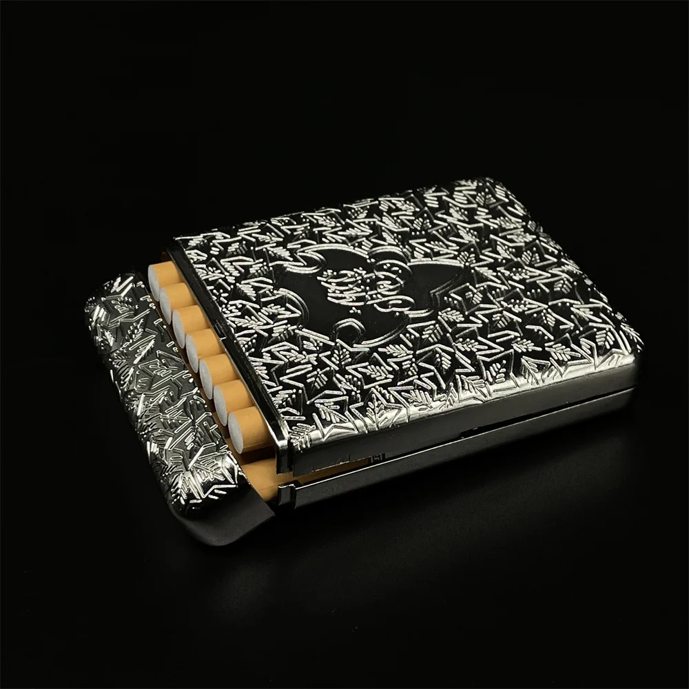 

Retro Luxury Carved Cigarette Case Anti-pressure Portable Personality Creative Cigarette Accessories Cigarette Storage Box