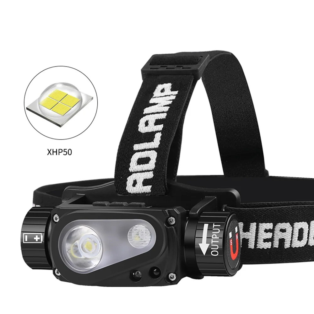 

Rechargeable Induction Strong Light Headlight XHP50LED Type-c Rechargeable Magnetic Suction Working Headlight
