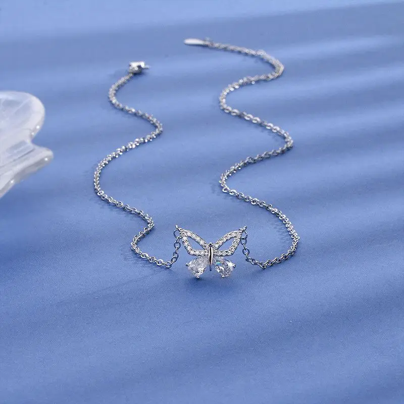 

Crystal Jewellery elaborate Girls Necklace Women Butterfly Vintage Pendant