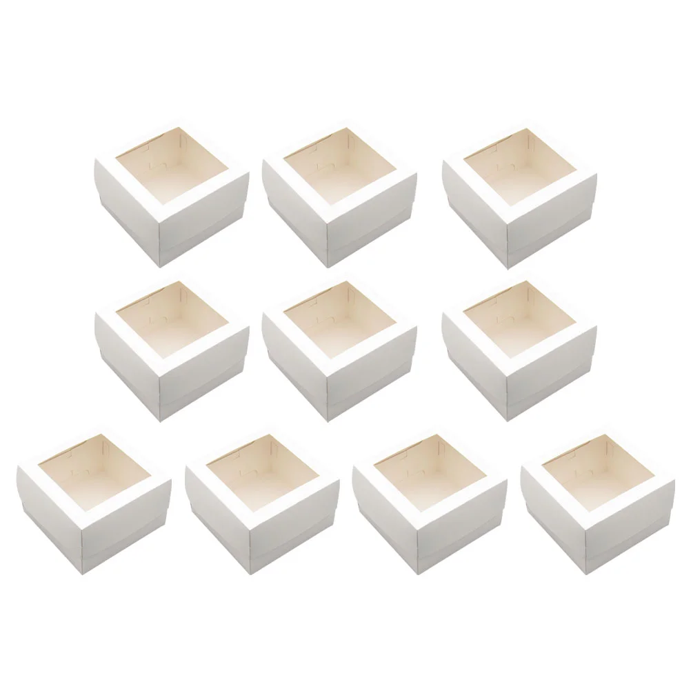 

10pcs Baking Packaging Boxes Household Dessert Boxes Bakery Cookies Boxes