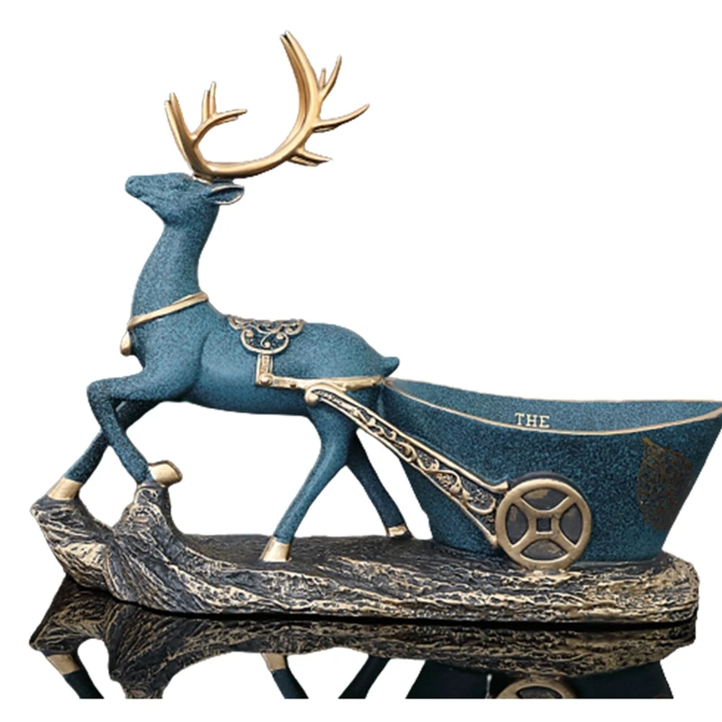 

Nordic Creative Resin Deer Statue Trinket Keys Holder Home Bookshelf Coffee Table Living Room Entryway Decor