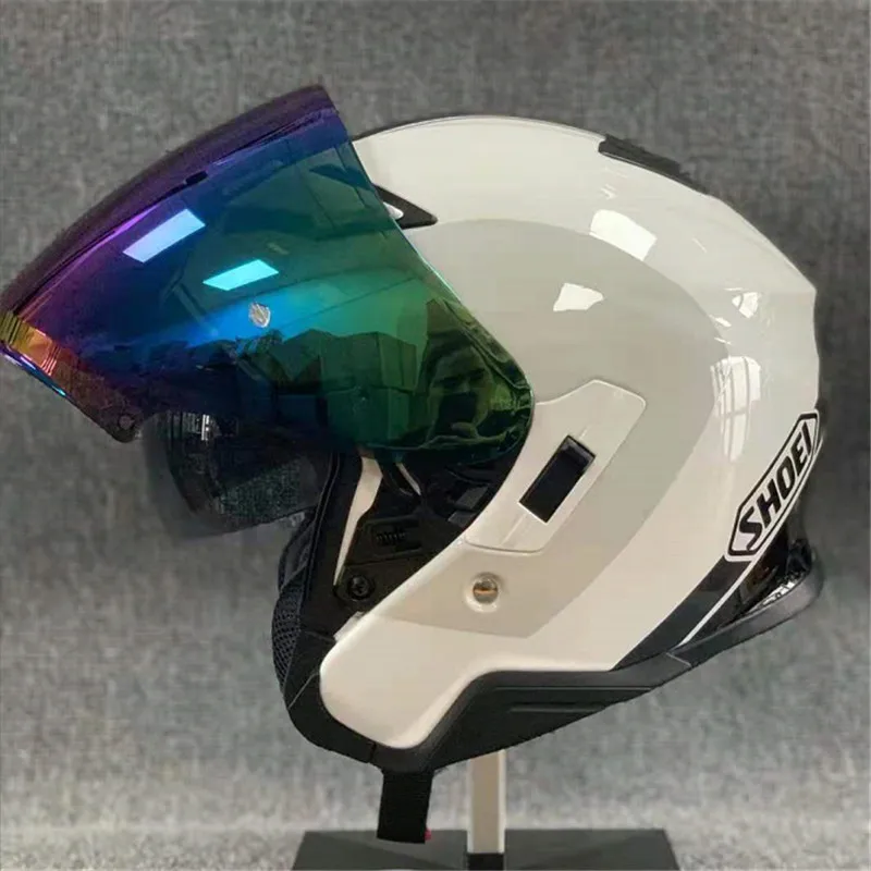 

for SHOEI Motorcycle half helmet men and women locomotive racing helmet Dual Lens Visors half helmet,Capacete