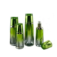 30ml50ml capacity green color acrylic material lotion bottle with pump and cap