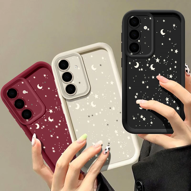 Фото Чехол с принтом звезд и луны для Samsung Galaxy A18 A57 A37 A27 A56 A16 A17 A55 a54 A26 A36 S26 S25 S24 S23 s22 Ultra S26 FE №2